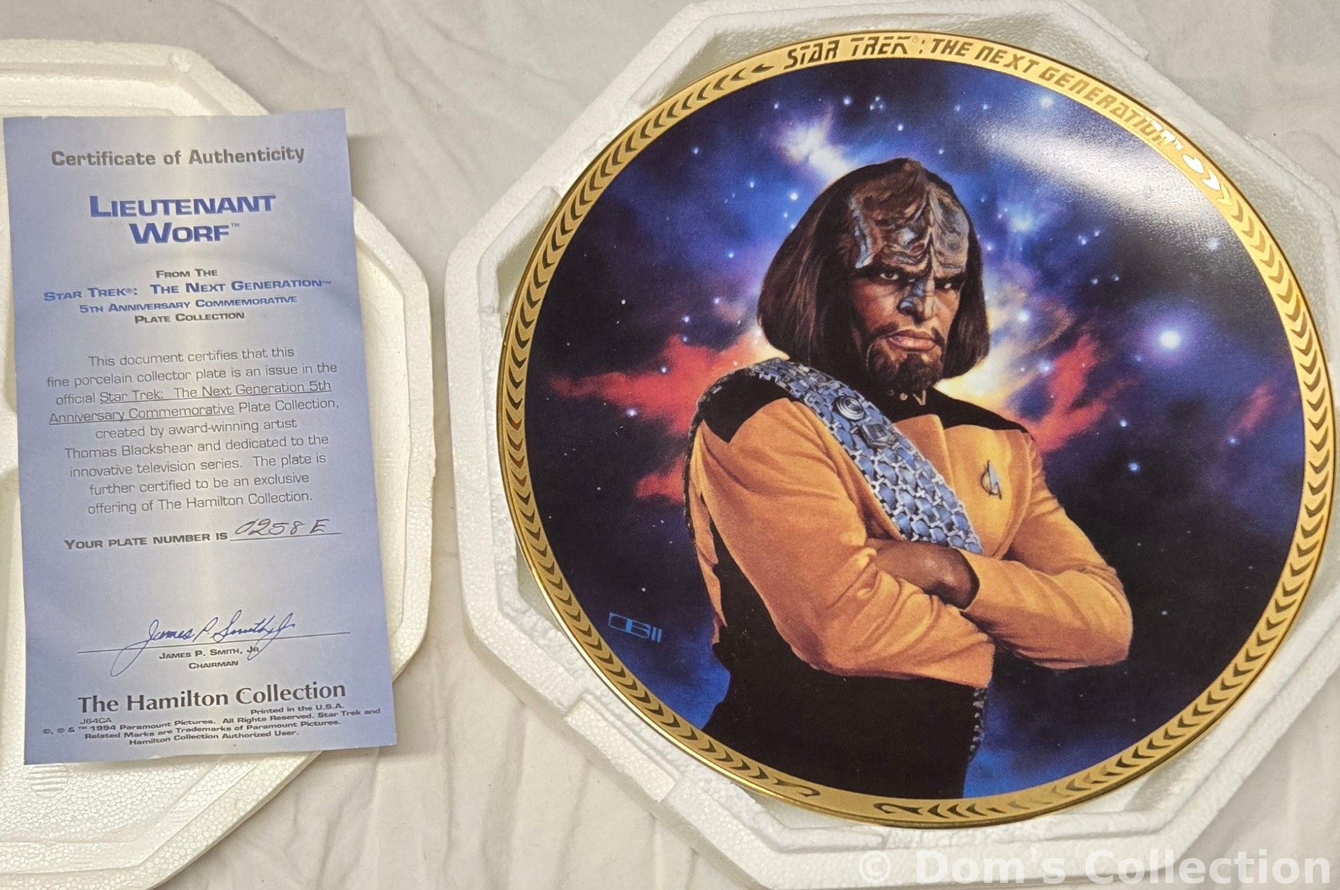 Assiette de Collection "Lieutenant Worf"