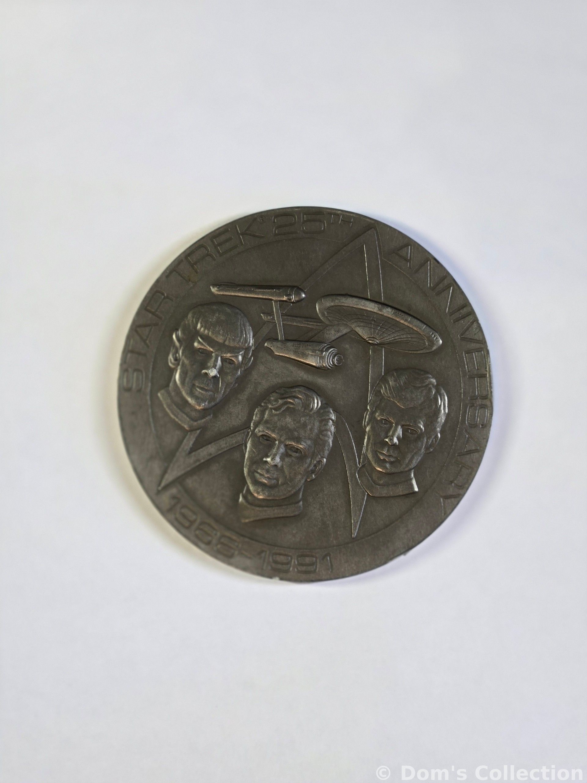 Médaille officielle du 25ème anniversaire de Star Trek en étain massif